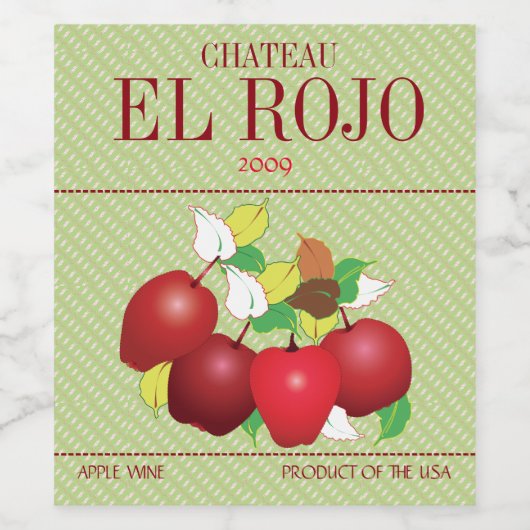 Appels Fruit Botanisch Zomer Oogst Tuin Wijn Etiket (Enkel label)