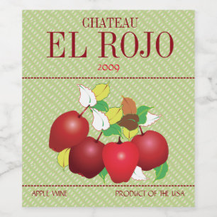 Appels Fruit Botanische Zomer Oogst Tuin Wijn Etiket
