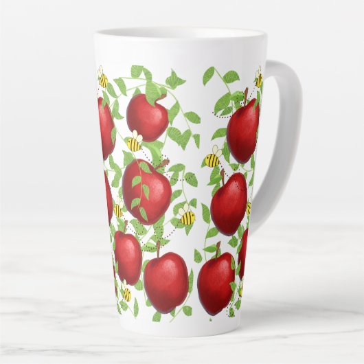 appels Fruit patroon Latte Mok (Rechterhoek)