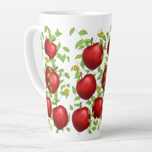 appels Fruit patroon  Latte Mok (Linkerhoek)