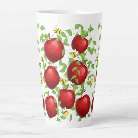 appels Fruit patroon  Latte Mok (Voorkant)