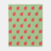 Appels gooien deken (salie groen en rood) (Voorkant)