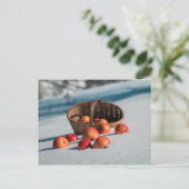 Appels in de sneeuw briefkaart (Staand voorkant)