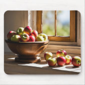 Appels in een houten kom muismat (Voorkant)