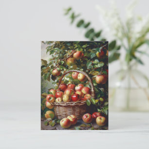 Appels in een mand stilleven schilderen briefkaart