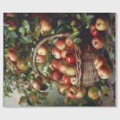 Appels in een mandje Stilleven Schilderij Decoupag Cadeaupapier (Vlak)