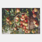 Appels in een mandje Stilleven Schilderij Decoupag Inpakpapier Vel (Voorkant 3)