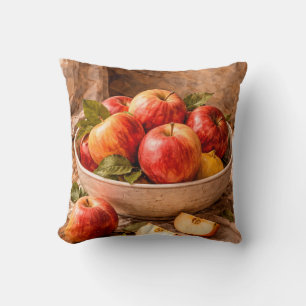 Appels in een Rustieke Kom een Klassieke Stilleven Kussen