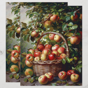 Appels in een winkelmandje Stilleven Scrapbook Pap
