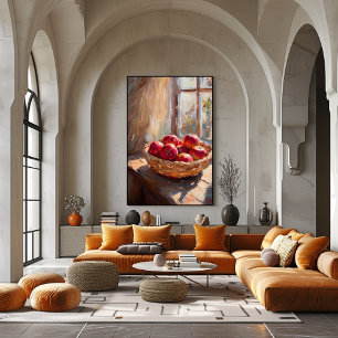 Appels in Mand bij Zonovergoten Raam – Impressioni Poster