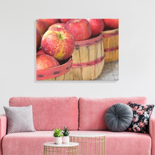 appels in schepelmanden canvas afdruk (Insitu (Woonkamer))