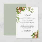 Appels in Watercolo trouwgegevens bijsluiter kaart (Voorkant / Achterkant)