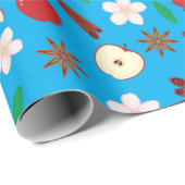Appels, kaneel, steranijs Herfst Vibrant Naadloos Cadeaupapier (Rol Hoek)