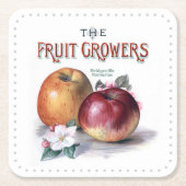  appels met bloemen de fruittelers kartonnen onderzetters (Voorkant)