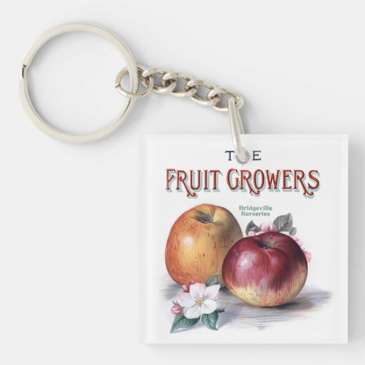  appels met bloemen de fruittelers sleutelhanger (Voorkant)