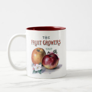 appels met bloemen de fruittelers tweekleurige koffiemok