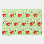 Appels met levendig licht pastelgroene achtergrond theedoek (Horizontaal)
