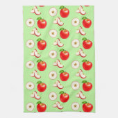 Appels met levendig licht pastelgroene achtergrond theedoek (Verticaal)