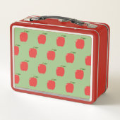 Appels Metalen Lunchbox (Salie Groen & Rood) (Achterkant)