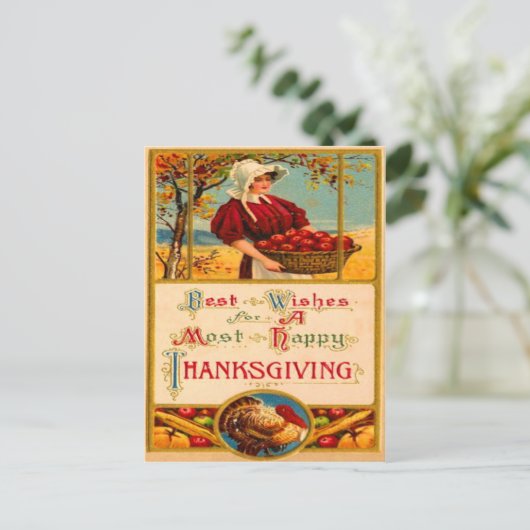 appels oogsten briefkaart (Staand voorkant)