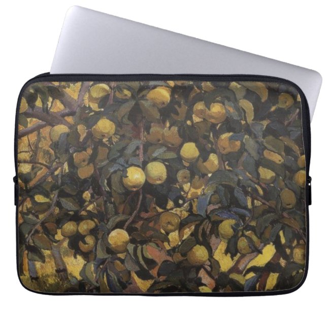 Appels op de takken van bomen (door Serebriakova) Laptop Sleeve (Voorkant)
