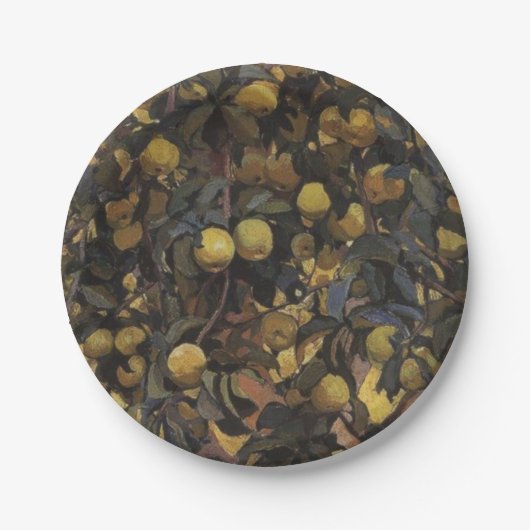 Appels op de takken van bomen (door Serebriakova) Papieren Bordje (Voorkant)