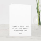 Appels op een Blue Chair Art Kaart (Achterkant)