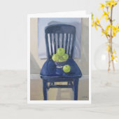 Appels op een Blue Chair Art Kaart (Gele Bloem)
