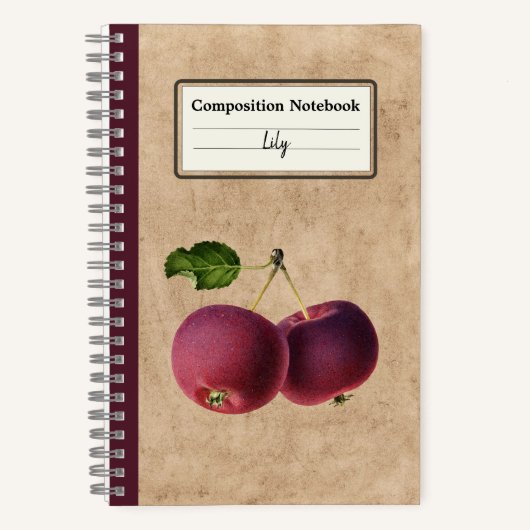 appels op een Twig gepersonaliseerde compositie Notitieboek (Voorkant)