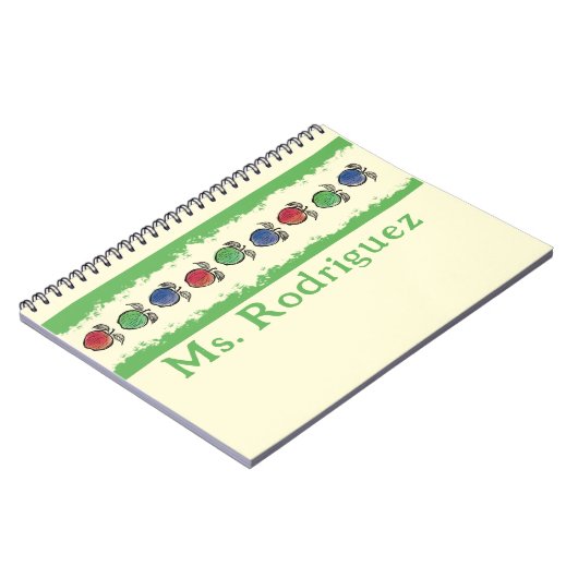 Appels op Gele Leraar Gift Notitieboek (Linkerzijde)