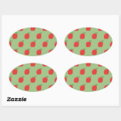 Appels Ovale Stickers (Salie Groen & Rood) (Vel)
