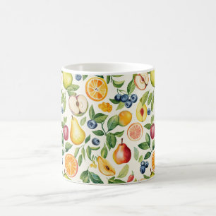 Appels Peren Blauwe bessen Sinaasappels Fruit Koffiemok