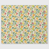 Appels Peren Blauwe bessen Sinaasappels Vruchten Cadeaupapier (Vlak)
