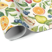 Appels Peren Blauwe bessen Sinaasappels Vruchten Cadeaupapier (Rol Hoek)