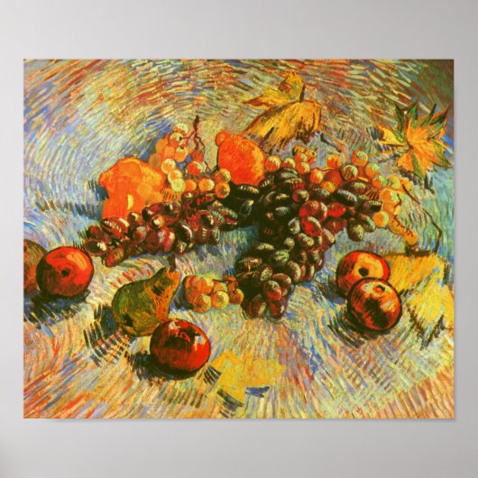 Appels peren luiers en druiven van Gogh Fine Art Poster (Voorkant)