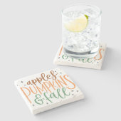 APPELS POMPOENEN EN HERFST STENEN ONDERZETTER (Zijkant)