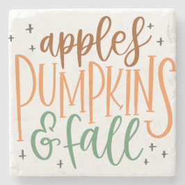 APPELS POMPOENEN EN HERFST STENEN ONDERZETTER