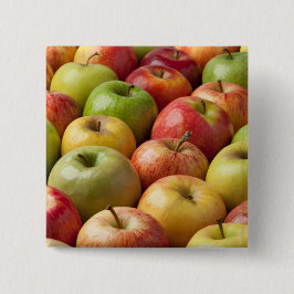 Appels - Rijp & Kleurrijk Vierkante Button 5,1 Cm