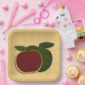 Appels Rood Groen Fruit Textured Design Papieren Bordje (Feest)