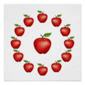 Appels, rood heerlijk perfect poster (Voorkant)