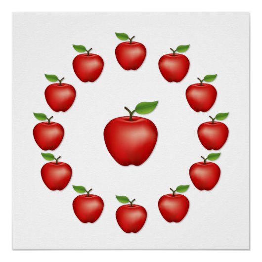 Appels, rood heerlijk perfect poster (Voorkant)