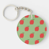Appels Sleutelhanger (Salie Groen & Rood) (Voorkant)
