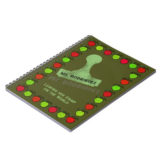 Appels Stempel Leraar Gift Notitieboek (Linkerzijde)