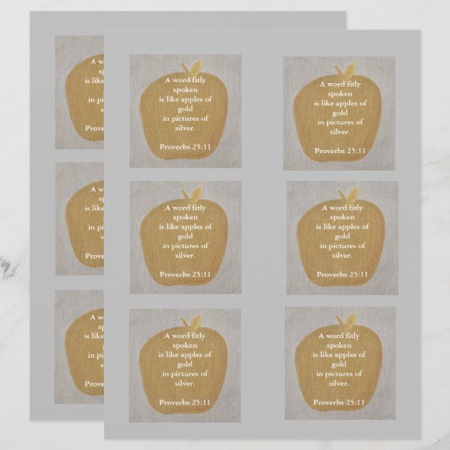 Appels van goud op zilver, patroon, plakboekpapier (Voorkant / Achterkant)