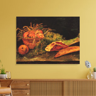 Appels, vlees en een rol van Vincent van Gogh Canvas Afdruk