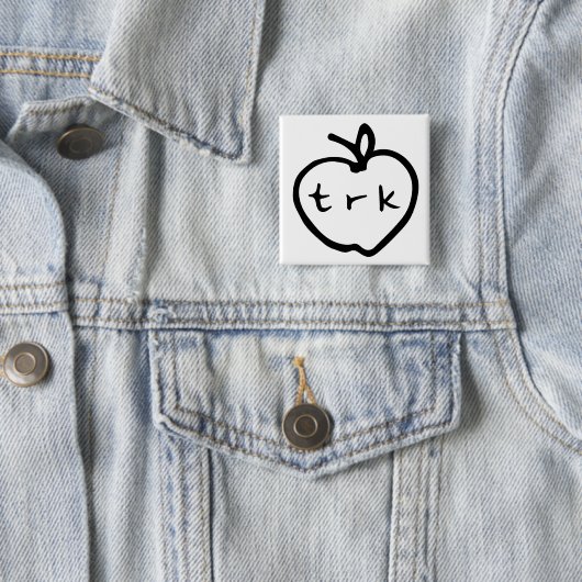 appelspeld vierkante button 5,1 cm (In situ)