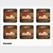 Appeltaart 7,62 cm vierkant productlabel vierkante sticker (Vel)
