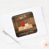 Appeltaart 7,62 cm vierkant productlabel vierkante sticker (Envelop)