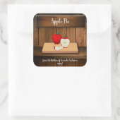 Appeltaart 7,62 cm vierkant productlabel vierkante sticker (Tas)
