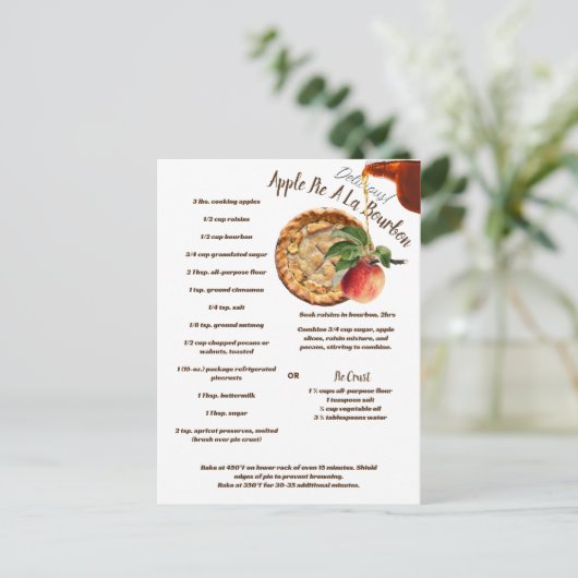 Appeltaart A La Bourbon recept Briefkaart (Staand voorkant)